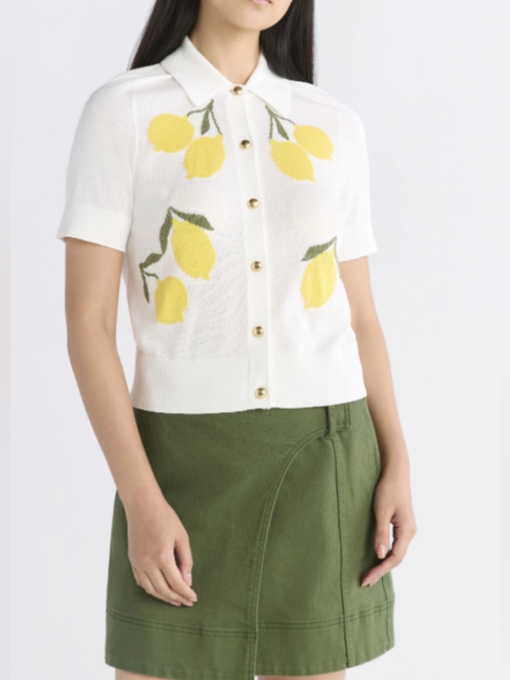 Free Assembly Lemon Print Cardigan Sweater